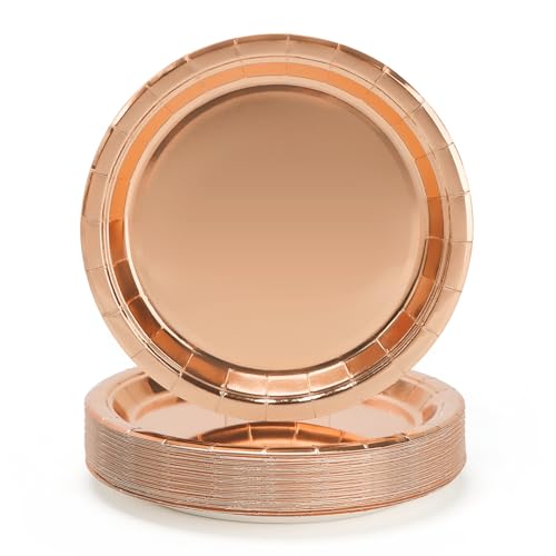 50Pcs 9" 23cm Rose Gold Party Teller Set für Abendessen & Dessert Jungen Mädchen Kinder Geburtstag Party Pappteller 50Pcs 9" 23cm Rose Gold Party Teller Set für Abendessen & Dessert Jungen Mädchen Kinder Geburtstag Party Pappteller von PARTY GO