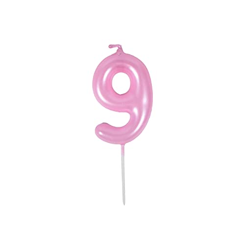 9 Jahre Kerzen Geburtstag Rosa Mädchen Kerzen Geburtstag Zahlen 9 von PARTY GO