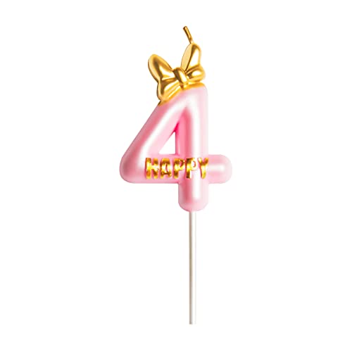 Geburtstagskerzen Krone Niedliche Rosa Mädchen Geburtstag Zahlen 4 mit Krone 7cm Geburtstagskerzen Krone Niedliche Rosa Mädchen Geburtstag Zahlen 4 mit Krone 7cm von PARTY GO