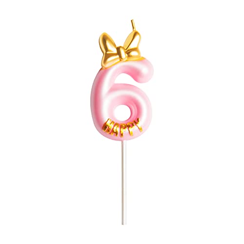 Geburtstagskerzen Krone Niedliche Rosa Mädchen Geburtstag Zahlen 6 mit Krone 7cm Geburtstagskerzen Krone Niedliche Rosa Mädchen Geburtstag Zahlen 6 mit Krone 7cm von PARTY GO