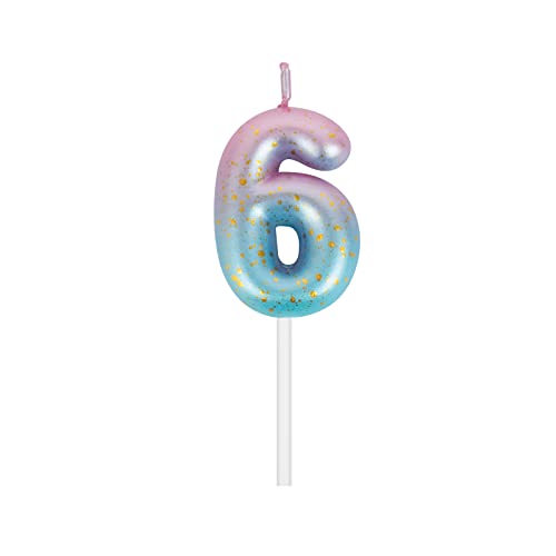 Geburtstagskerzen Zahlen 6 Mädchen Damen Kerzen Geburtstag rosa fade in light blau Geburtstagskerzen Zahlen 6 Mädchen Damen Kerzen Geburtstag rosa fade in light blau von PARTY GO