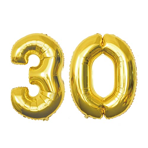Gold Ballon 30 Geburtstag, 90~100 cm große Helium Folienfolienballons, Partyballons, Geburtstagsdekorationen, fliegen mit Helium von PARTY GO