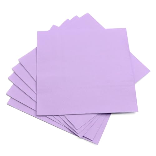 PARTY GO 24 Lila Geburtstagsservietten 33x33cm Einwegpapierservietten für Geburtstag, Party, Karneval, Kinderparty Tischdekoration von PARTY GO