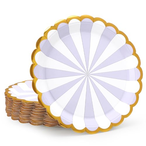 PARTY GO 50 Stück 9" Lila Pappteller für Abendessen und Dessert, Einwegteller Party Supplies Pack für Graduierung Urlaub Hochzeit Geburtstag Party Baby Dusche Dekorationen PARTY GO 50 Stück 9" Lila Pappteller für Abendessen und Dessert, Einwegteller Party Supplies Pack für Graduierung Urlaub Hochzeit Geburtstag Party Baby Dusche Dekorationen von PARTY GO