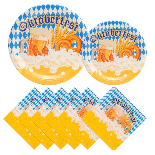 PARTY GO 75 Stück Oktoberfest Teller Pappteller Oktoberfest Servietten Party Dekoration Zubehör Blau Weiß Deko mit Rautenmuster – Tischdeko Oktoberfest & Wiesn & Bayern Party Dekoration Zubehör PARTY GO 75 Stück Oktoberfest Teller Pappteller Oktoberfest Servietten Party Dekoration Zubehör Blau Weiß Deko mit Rautenmuster – Tischdeko Oktoberfest & Wiesn & Bayern Party Dekoration Zubehör von PARTY GO
