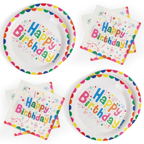 PARTY GO Bunte Geburtstag Party Geschirr Papier Teller Set 25Pcs 9'' Abendessen Teller 25Pcs Servietten Mädchen Jungen Kinder Geburtstag Feier 25 Personen PARTY GO Bunte Geburtstag Party Geschirr Papier Teller Set 25Pcs 9'' Abendessen Teller 25Pcs Servietten Mädchen Jungen Kinder Geburtstag Feier 25 Personen von PARTY GO