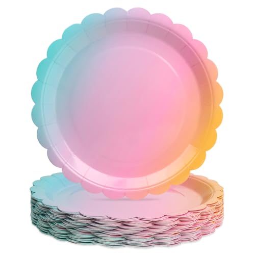 PARTY GO Pappteller Bunt 23cm 50 Stück, Partygeschirr für 50 Gäste Kindergeburtstag Jungen und Mädchen Party Dekoration PARTY GO Pappteller Bunt 23cm 50 Stück, Partygeschirr für 50 Gäste Kindergeburtstag Jungen und Mädchen Party Dekoration von PARTY GO
