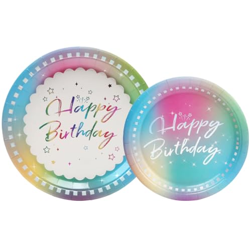 PARTY GO Partygeschirr 50 Stück, Pappteller Kindergeburtstag Bunte, Partygeschirr Set Mit 23cm Pappteller, 18cm Dessertteller, Pappgeschirr für 25 Gäste, Geburtstagsfeiern PARTY GO Partygeschirr 50 Stück, Pappteller Kindergeburtstag Bunte, Partygeschirr Set Mit 23cm Pappteller, 18cm Dessertteller, Pappgeschirr für 25 Gäste, Geburtstagsfeiern von PARTY GO