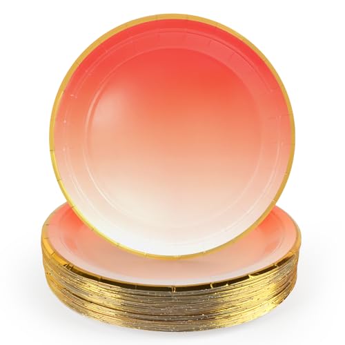 PARTY GO Partygeschirr 50 Stück, Sonnenuntergänge Gold Pappteller Geburtstag, Partygeschirr Set 23cm Pappteller, Pappgeschirr für 50 Gäste für Geburtstagsdeko Valentinstag Hochzeiten Partys PARTY GO Partygeschirr 50 Stück, Sonnenuntergänge Gold Pappteller Geburtstag, Partygeschirr Set 23cm Pappteller, Pappgeschirr für 50 Gäste für Geburtstagsdeko Valentinstag Hochzeiten Partys von PARTY GO