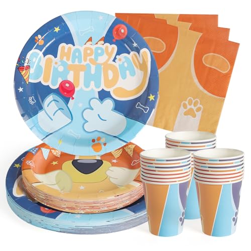 PARTY GO Partygeschirr 96 Stück Blauen Cartoon Kindergeburtstag Partyteller Party Supplies Set enthält Pappteller Servietten Besteck für Geburtstag Dekorationen Hochzeit Baby Dusche-24 Gäste PARTY GO Partygeschirr 96 Stück Blauen Cartoon Kindergeburtstag Partyteller Party Supplies Set enthält Pappteller Servietten Besteck für Geburtstag Dekorationen Hochzeit Baby Dusche-24 Gäste von PARTY GO