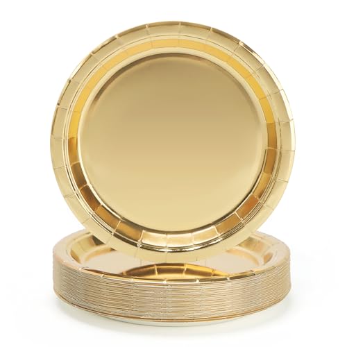PARTY GO Partyteller Gold 9'' 50 Stück Kindergeburtstag Jungen und Mädchen Party Dekoration Zubehör Pappteller PARTY GO Partyteller Gold 9'' 50 Stück Kindergeburtstag Jungen und Mädchen Party Dekoration Zubehör Pappteller von PARTY GO