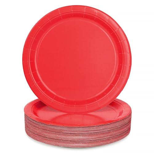 PARTY GO Partyteller Rot 9'' 50 Stück Kindergeburtstag Jungen und Mädchen Party Dekoration Zubehör Pappteller PARTY GO Partyteller Rot 9'' 50 Stück Kindergeburtstag Jungen und Mädchen Party Dekoration Zubehör Pappteller von PARTY GO