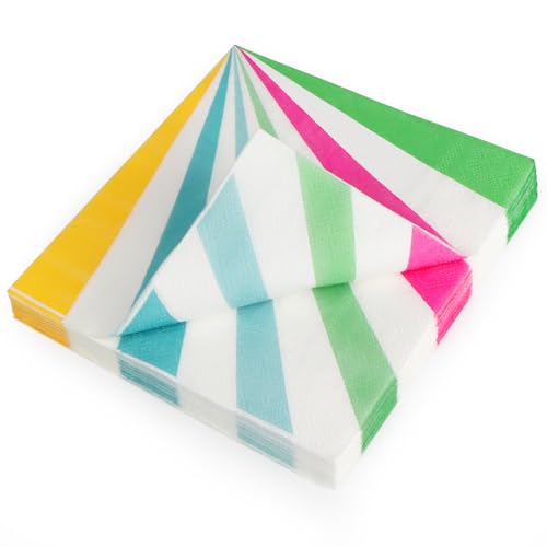 PARTY GO Servietten Geburtstag 33x33cm 24 Stück, Servietten Bunt Zirkus-Thema Einweg Papierservietten für Deko Geburtstag, Partys, karneval, Kinderparty Tischdeko Streifen PARTY GO Servietten Geburtstag 33x33cm 24 Stück, Servietten Bunt Zirkus-Thema Einweg Papierservietten für Deko Geburtstag, Partys, karneval, Kinderparty Tischdeko Streifen von PARTY GO