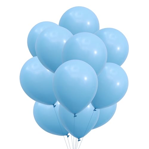 PARTY PARTY 12 hellblaue Ballons aus Latex reißfest 30 cm geruchs- und geschmacksneutral Luftballon Deko Kindergeburtstag, Geburtstag Ballon Set, Kinder Party, Hochzeit von PARTY PARTY