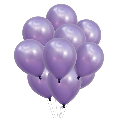 PARTY PARTY 12 metallic lila Ballons aus Latex reißfest 30 cm geruchs- und geschmacksneutral Luftballon Deko Kindergeburtstag, Geburtstag Ballon Set, Kinder Party, Hochzeit von PARTY PARTY