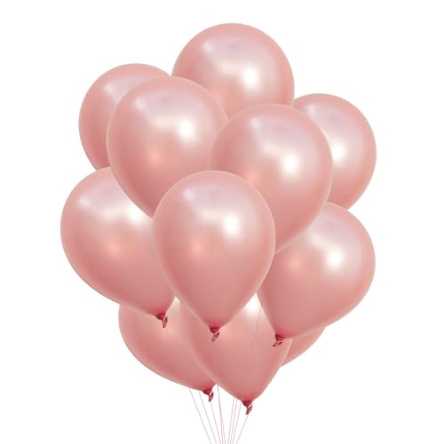 PARTY PARTY 12 metallic rosa Ballons aus Latex reißfest 30 cm geruchs- und geschmacksneutral Luftballon Deko Kindergeburtstag, Geburtstag Ballon Set, Kinder Party, Hochzeit von PARTY PARTY
