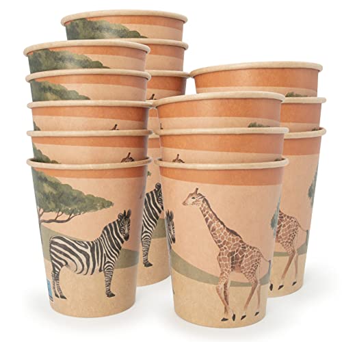 PARTY PARTY 16 Safari Partybecher 220 ml umweltfreundliches Kraftpapier, Dschungel Party Erwachsene, Zoo Pappbecher, Kindergeburtstag Junge Mädchen, Geburtstag für Heiß- und Kaltgetränke PARTY PARTY 16 Safari Partybecher 220 ml umweltfreundliches Kraftpapier, Dschungel Party Erwachsene, Zoo Pappbecher, Kindergeburtstag Junge Mädchen, Geburtstag für Heiß- und Kaltgetränke von PARTY PARTY