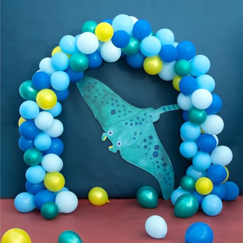 PARTY PARTY Ballongirlande 100 Ballons, Ballonband, Klebepunkte, Luftballon Deko Kindergeburtstag, Ballonbogen Geburtstag (Unterwasser) von PARTY PARTY