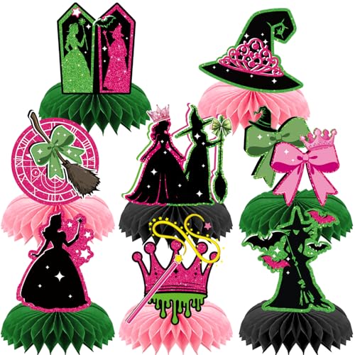 8 Stück Geburtstagsparty-Dekorationen für rosa mit grünem Docht, rosa und grün, Themenparty, Wabenaufsätze, Geburtstagsparty-Zubehör 8 Stück Geburtstagsparty-Dekorationen für rosa mit grünem Docht, rosa und grün, Themenparty, Wabenaufsätze, Geburtstagsparty-Zubehör von PARTY SUPE