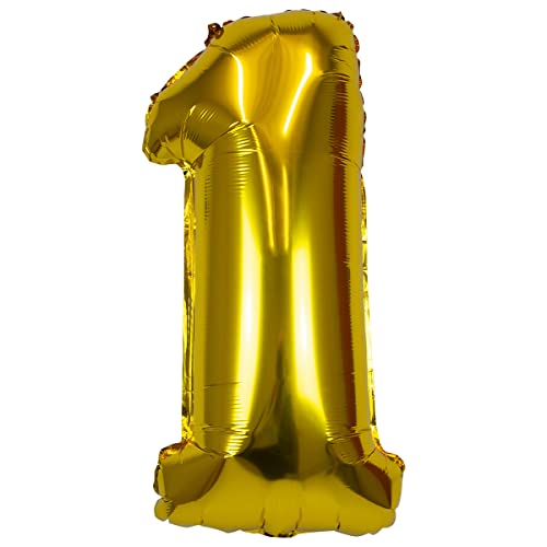 Party Time BLF3889-1-0063 XXL Zahlen-Folienballon Nr. 1, Goldenes von PARTY TIME
