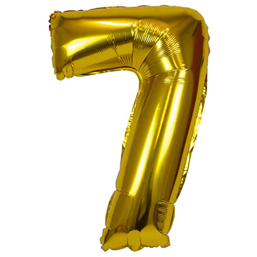 Party Time BLF3940-7-0063 XXL Zahlen-Folienballon Nr. 7, Goldenes von PARTY TIME