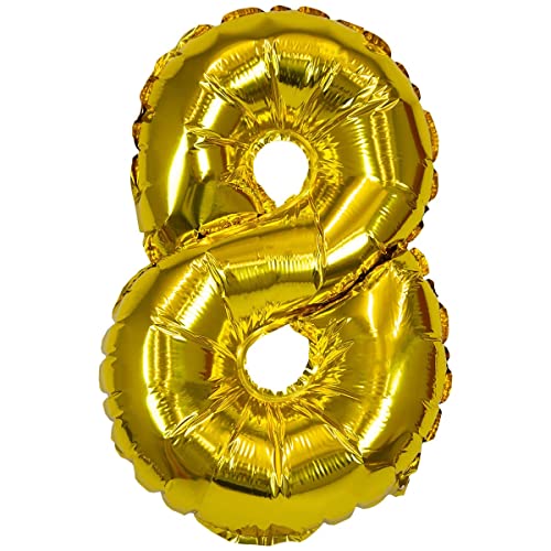 Party Time BLF3957-8-0063 XXL Zahlen-Folienballon Nr. 8, Goldenes von PARTY TIME
