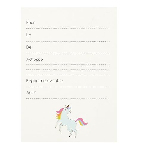 PARTY TIME - EA10213 Einladungskarten, Einhorn, 6 Stück von PARTY TIME
