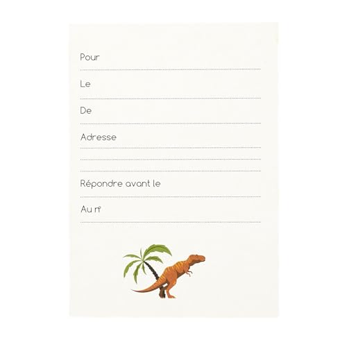 PARTY TIME - EA10221 Einladungskarten, Dinosaurier, 6 Stück PARTY TIME - EA10221 Einladungskarten, Dinosaurier, 6 Stück von PARTY TIME