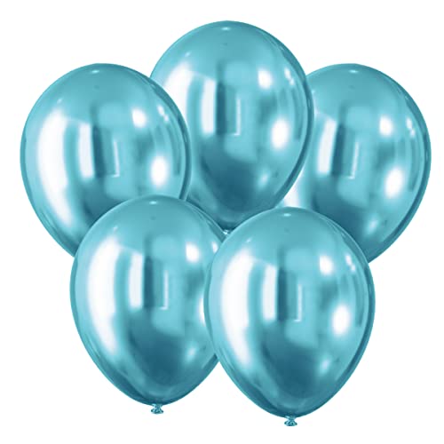 Party Time KB8689NIE-2718 Luftballons-Chrom-Effekt (5 STK.) blau von PARTY TIME