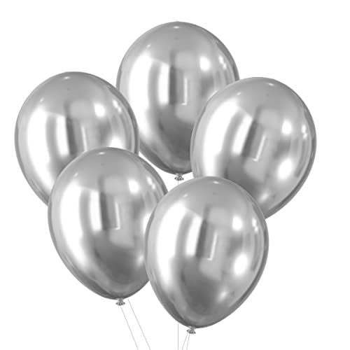 Party Time KB8702SRE-2718 Luftballons-Chrom-Effekt (5 STK.) Silber von PARTY TIME