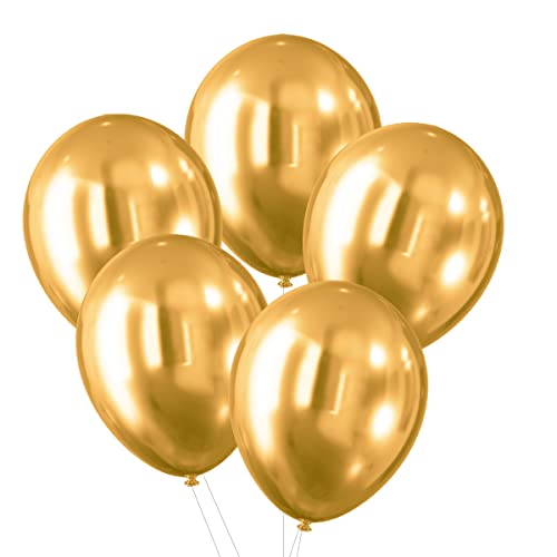 PARTY TIME KB8726ZLO-2718 Luftballons-Chrom-Effekt (5 STK.) Gold von PARTY TIME