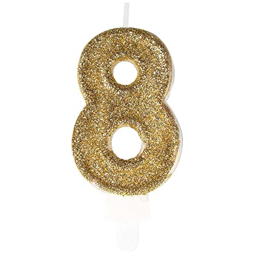 Party Time DS0392ZLO-8-0117 Goldende Zahlenkerze Premium Nr. 8, Goldenes Party Time DS0392ZLO-8-0117 Goldende Zahlenkerze Premium Nr. 8, Goldenes von PARTY TIME