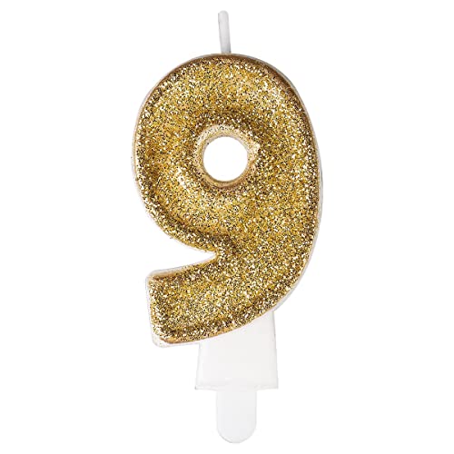 Party Time DS0415ZLO-9-0117 Goldende Zahlenkerze Premium Nr. 9, Goldenes Party Time DS0415ZLO-9-0117 Goldende Zahlenkerze Premium Nr. 9, Goldenes von PARTY TIME