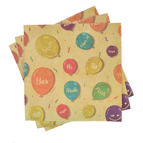 Party Time Servietten - Kraft Balloons (20 STK.) FSC-Zertifiziert von PARTY TIME