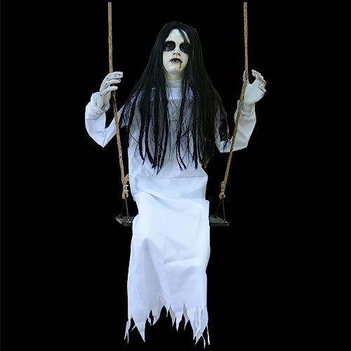 PARTYGEARS Halloween-Dekorationen Requisiten Hängendes schwingendes Mädchen mit gruseligen Ausdrücken, hängende Geister, die besten Innen- und Außendekorationen für Halloween PARTYGEARS Halloween-Dekorationen Requisiten Hängendes schwingendes Mädchen mit gruseligen Ausdrücken, hängende Geister, die besten Innen- und Außendekorationen für Halloween von PARTYGEARS