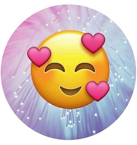 Emoji-Kuchen-Oblaten für Cupcakes, Emoji, Emoticons, Cake Design, Cupcake-Topper, essbar, glutenfrei, 7 Stück von PARTYLANDIA