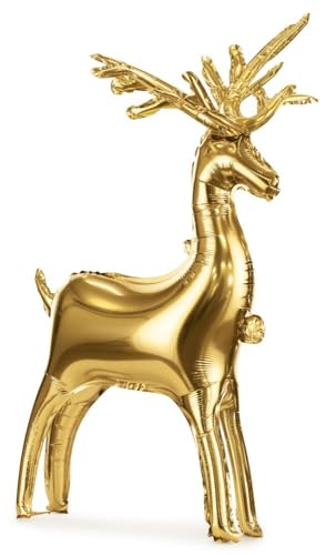 Folienballon, konturiert, Rentier, Weihnachtsdekoration, Gold, Weihnachten, Weihnachtsfeiern Folienballon, konturiert, Rentier, Weihnachtsdekoration, Gold, Weihnachten, Weihnachtsfeiern von PARTYLANDIA