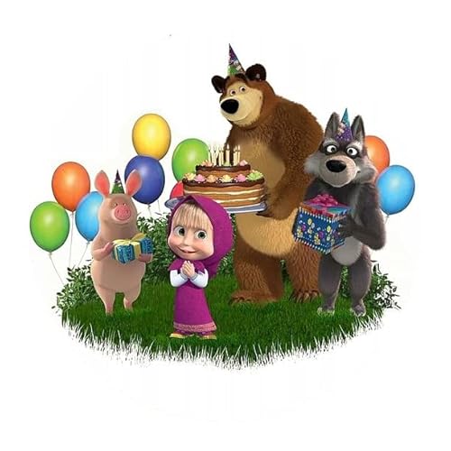 PARTYLANDIA Kuchendekoration aus Esspapier, Motiv: Mascha und der Bär auf essbaren Scheiben, Cake Design (07) PARTYLANDIA Kuchendekoration aus Esspapier, Motiv: Mascha und der Bär auf essbaren Scheiben, Cake Design (07) von PARTYLANDIA