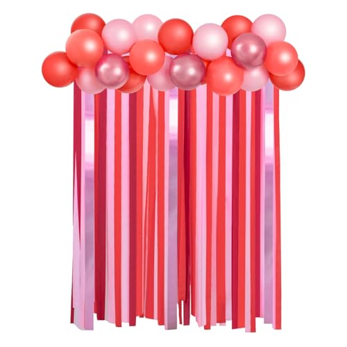 Luftballonbogen, Papiervorhang, Geburtstagsdekoration, Partydekorationsset, 40 Stück, Luftballonbogen, Dekoration für Party und Kinderparty (Rot) von PARTYLOSOPHY LOVE TO CELEBRATE LIFE