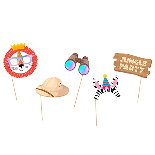 1 Stück – Packung mit 5 Stück, irisierender Effekt mit Safari-Motiven, Dekoration mit Safari-Thematik, Safari-Party-Dekoration, Safari, Safari-Ballon (Photocall) von PARTYLOSOPHY