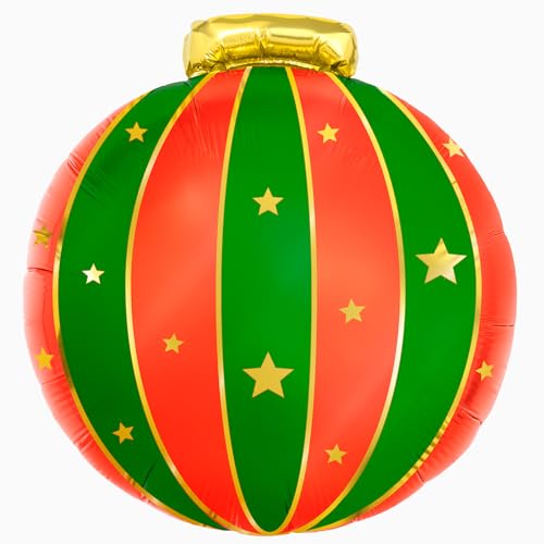 1 Stück - Weihnachtsballon Folie Weihnachtsschmuck rot grün gold metallic Ø 69 cm (1 Stück) geeignet Helium Luftballons Party Dekoration Weihnachten Dekoration Luftballons Weihnachten Dekoration von PARTYLOSOPHY