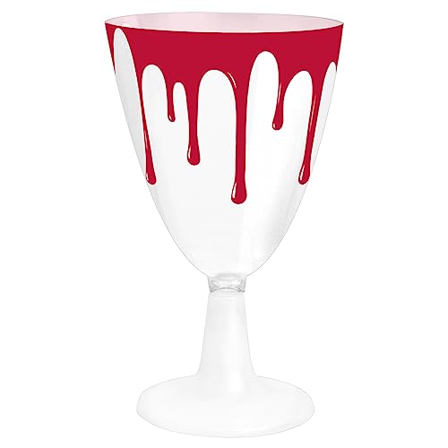 3 Stück - Wasser-/Weinglas 220 cc transparent mit Blutdruck Thema Halloween - Tischdekoration Halloween Blutige Halloween Blutige Halloween von PARTYLOSOPHY