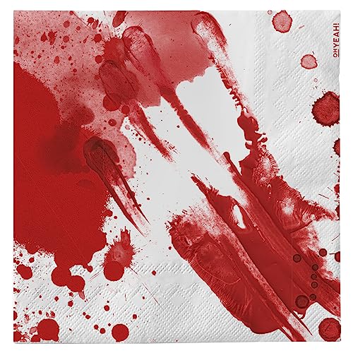 30 Stück - Doppellagige Servietten 33 x 33 cm mit Blutdruck Thema Halloween - Tischdekoration Halloween Blut Halloween Blutige Halloween Blutige Halloween von PARTYLOSOPHY