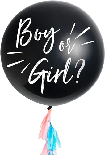 OH YEAH! - Geschlechtsenthüllungsballon für Babys - Baby Shower Dekoration - Geschlechtsenthüllung - Schwarzer Ballon mit blauem oder rosa Konfetti - Gender Reveal - 1 Stück 90 cm - HELIUM GEEIGNET OH YEAH! - Geschlechtsenthüllungsballon für Babys - Baby Shower Dekoration - Geschlechtsenthüllung - Schwarzer Ballon mit blauem oder rosa Konfetti - Gender Reveal - 1 Stück 90 cm - HELIUM GEEIGNET von OH YEAH