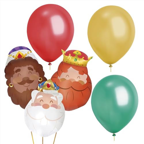 Set Ballon Zauberer Könige Weihnachten Geeignet Helium Ballonfolie und Latex Könige Weihnachtsdekoration, Party Drei Könige, Dekoration Party Könige des Orients. von PARTYLOSOPHY