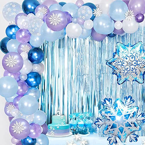Frozen Geburtstagsdeko Mädchen Frozen Ballon Luftballon Girlande Kit, Frozen Party Luftballons Frozen Ballons für Frozen Geburtstag Happy Birthday Hochzeit Mädchen Party Dekoration Versorgt von PARTYPIE