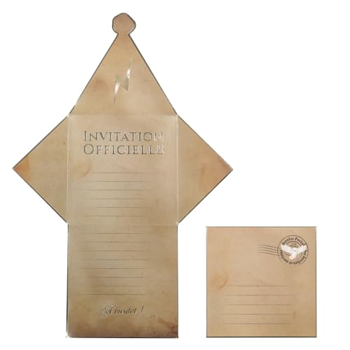 PARTYPRO Magische Zauberer-Einladungskarten 8 Stück weiß 29 x 20 cm von PARTYPRO