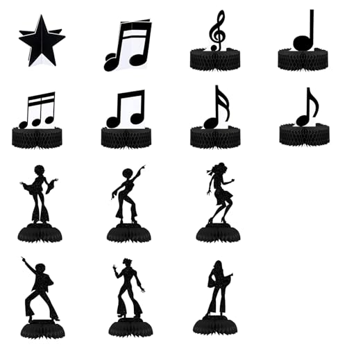 PASDUCHAS Party-Dekorationen mit Musiknoten, Wabendekoration für den 1950er, 60er, 70er, 80er Geburtstag, Partydekoration, 14 Stück von PASDUCHAS