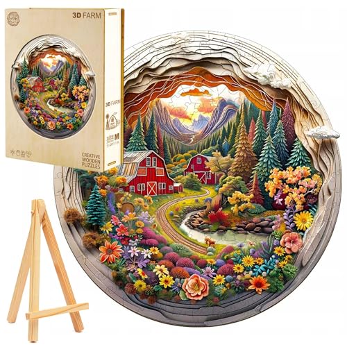 PASJO 3D-Holzpuzzle für Erwachsene 290 Teile Farm in den Bergen Mini Staffelei Holzbox American Barn Puzzle-Spaß und Geschenk PASJO 3D-Holzpuzzle für Erwachsene 290 Teile Farm in den Bergen Mini Staffelei Holzbox American Barn Puzzle-Spaß und Geschenk von PASJO