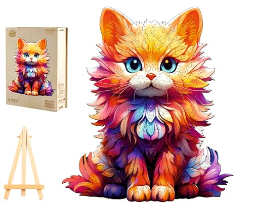 PASJO Holzpuzzle Erwachsene Katzemotiv 250 Teile 35,5x30,7 cm Geschenkidee Tierförmige Puzzleteile Creative Jigsaw Mini-Staffelei Holzschachtel PASJO Holzpuzzle Erwachsene Katzemotiv 250 Teile 35,5x30,7 cm Geschenkidee Tierförmige Puzzleteile Creative Jigsaw Mini-Staffelei Holzschachtel von PASJO